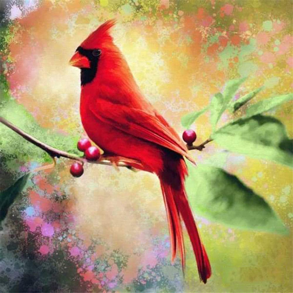 5D DIY Diamond Painting Art Set Birds Crystal Rhinestone Full Drill Adults Kids Cross Stitch Embroidery Kits Mosaic Canvas Wall for Living Room Bedroom Home Decor Crafts Round Drill 90x90cm E2046