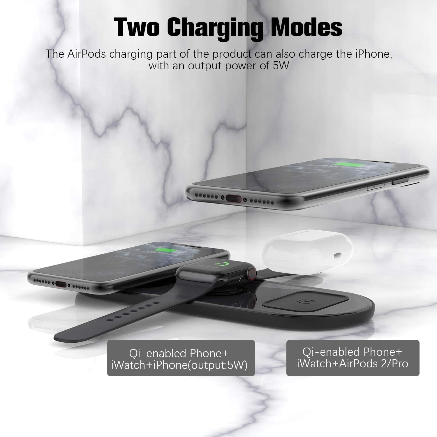 80% оƒƒ Dіѕсоunt UUTO Wireless Charger, 3 in 1 Qi-Certified Fast Wireless Charging Pad for iPhone 13 12 11 Pro/Pro Max/Mini/X/XS/XR/XS Max/8/8 Plus/SE 2/Samsung Phone, AirPods 2/Pro, iWatch (No QC 3.0 Adapter) Uр Tо 60% оƒƒ UUTO Wireless Charger, 3 in 1 Qi-Certified Fast Wireless Charging Pad for iPhone 13 12 11 Pro/Pro Max/Mini/X/XS/XR/XS Max/8/8 Plus/SE 2/Samsung Phone, AirPods 2/Pro, iWatch (No QC 3.0 Adapter)