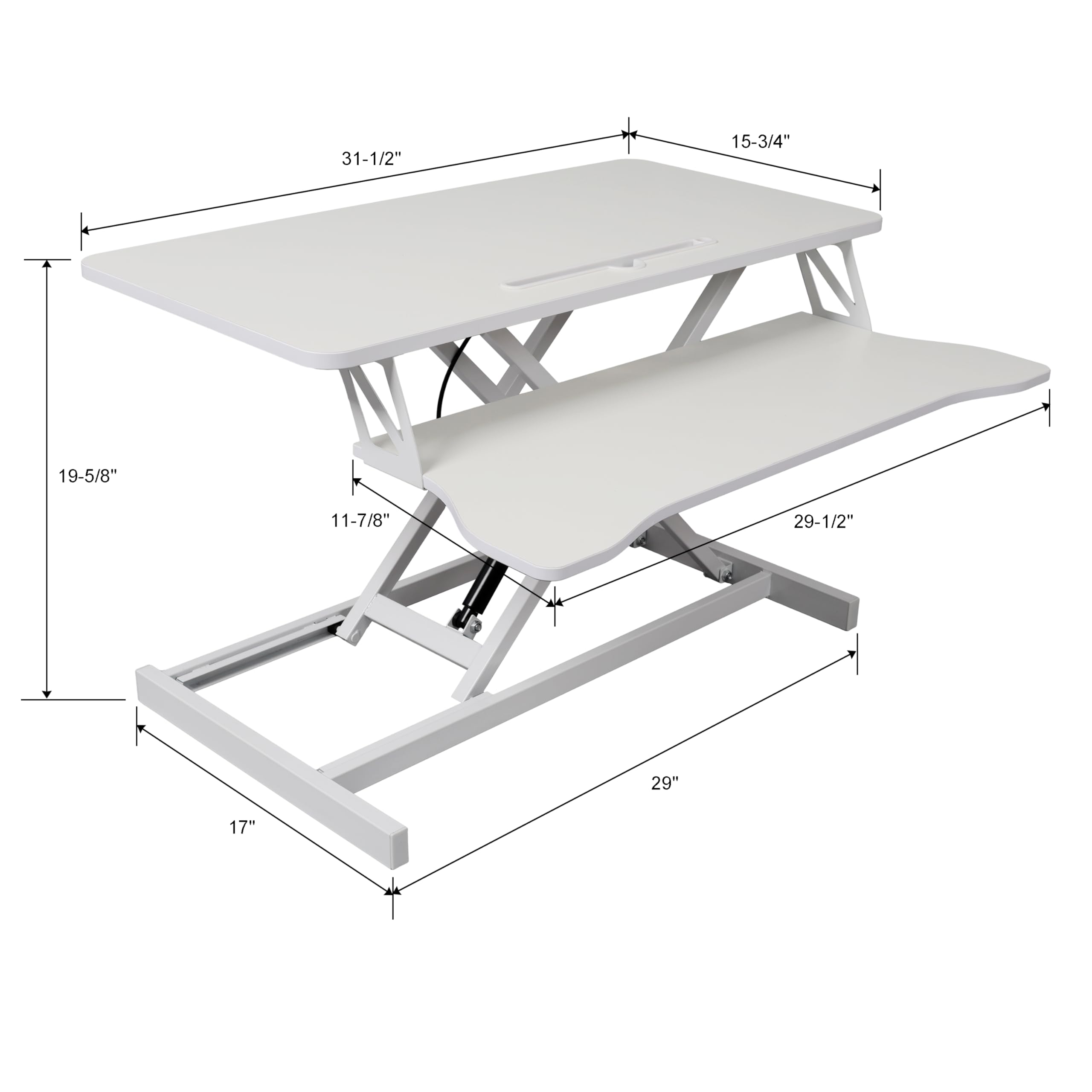Standing Desk Converter 31 Inch Sit to Stand Desk with Wide Keyboard Tray Height Adjustable Stand Up Desk — view 2
