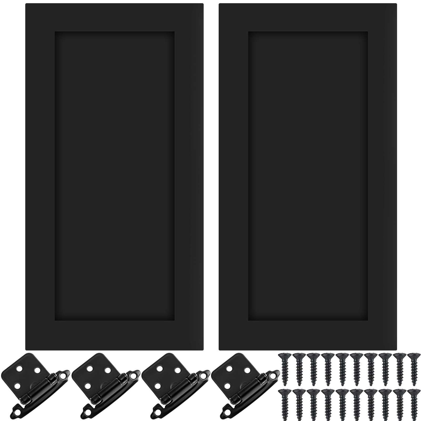 Photo 1 of *Hardware missing* Cinnvoice 2 Pcs Pine Kitchen Cabinet Door Replacement with 4 Pcs Cabinet Hinges Wood Shaker Door Front Replacement for Kitchen, Bathroom, Vanity(White,15.5" W X 29" H)