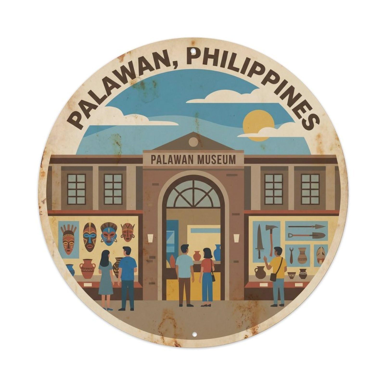 Retro Philippines Palawan Islands Museum Travel Metal Tin Sign