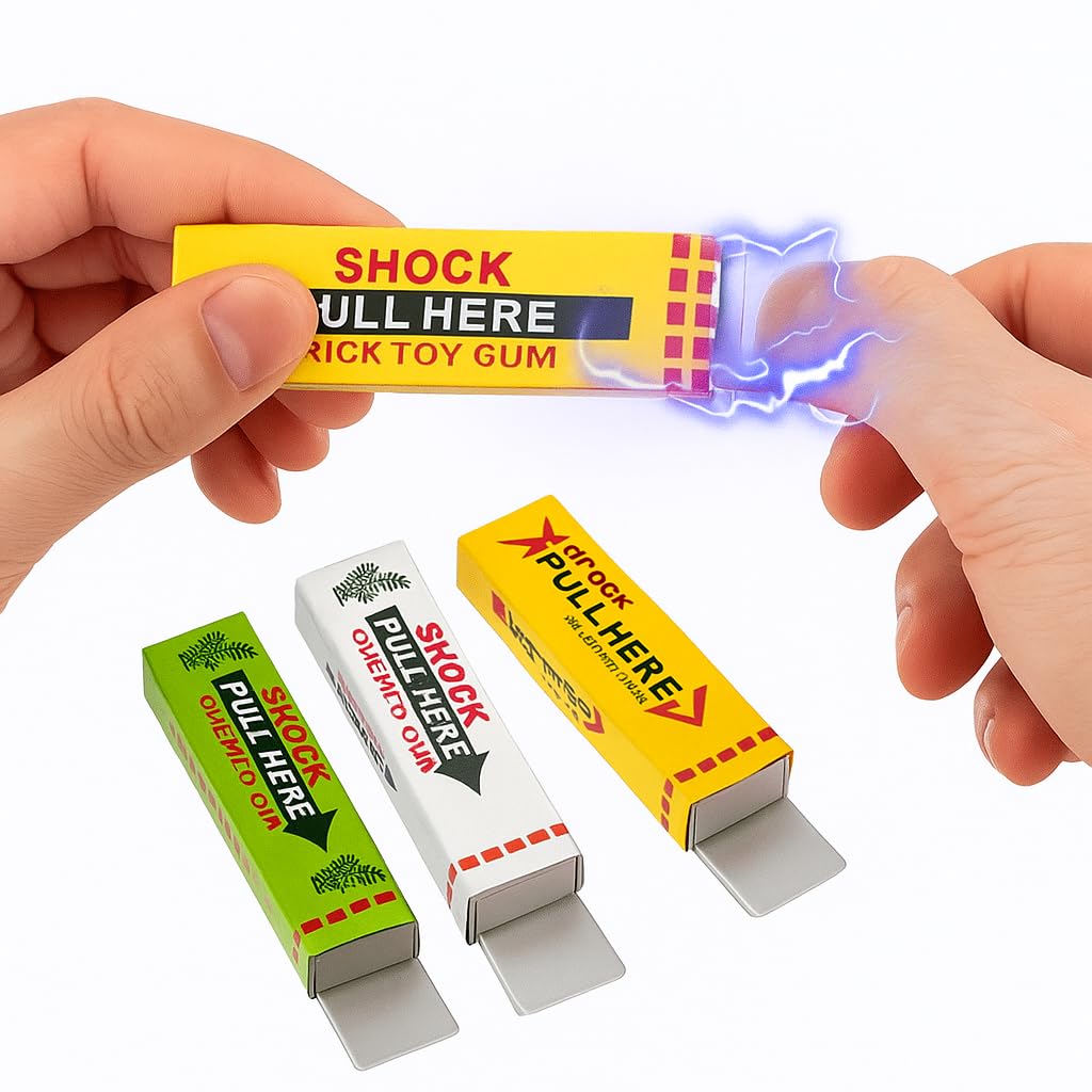 Electric Shock Chewing Gum Prank β Funny Trick Gum Joke Box β Novelty Practical Joke Gadget for Parties & Gifts