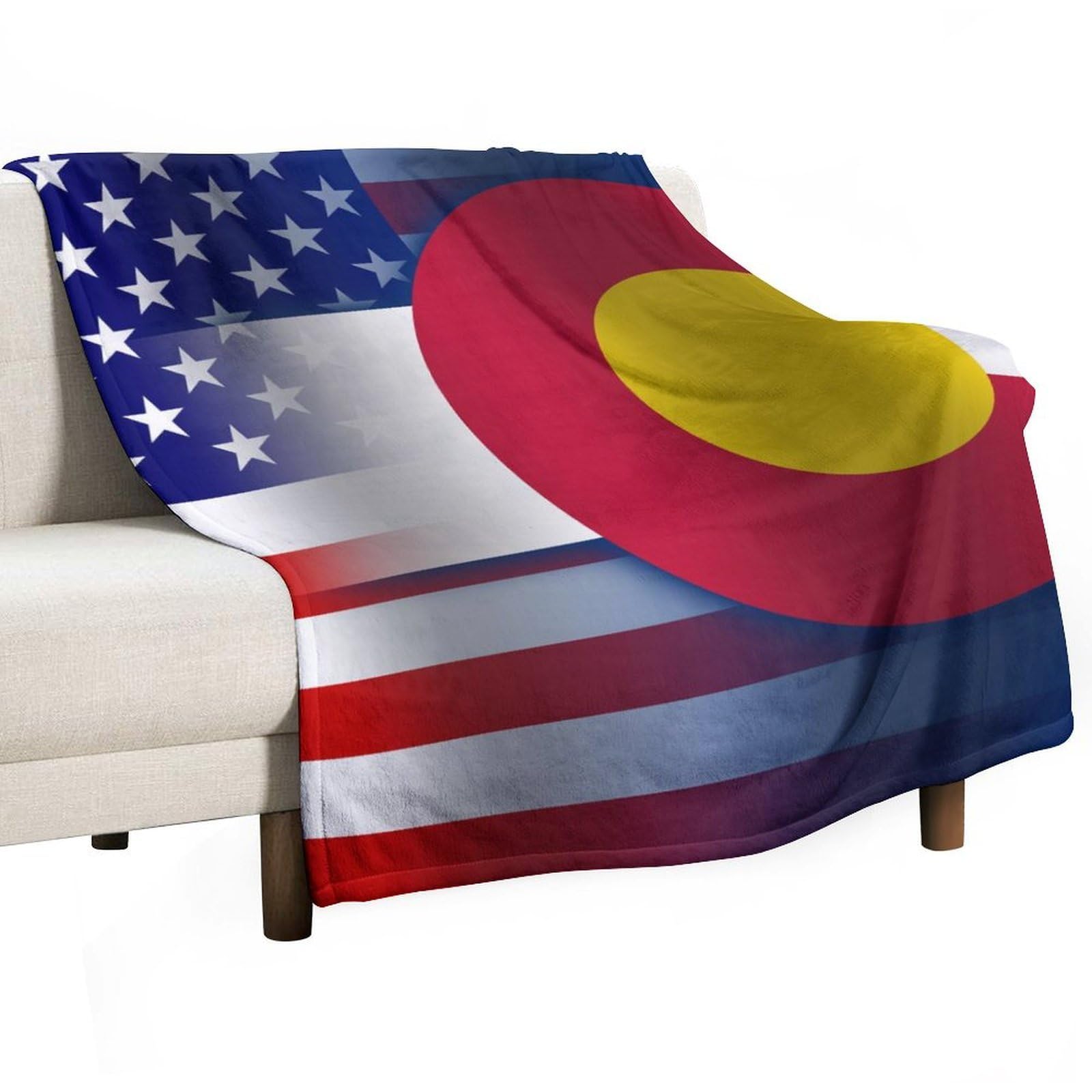 CGSBNGHA U.S.A Colorado State Flag Flannel Fleece Blanket Lightweight Soft Throw Blankets for Sofa Couch Bed Chair