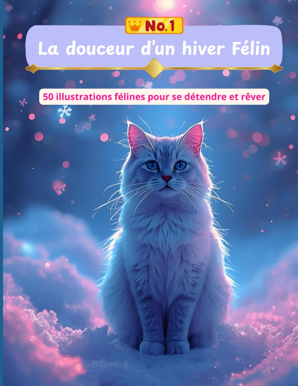 La douceur d'un hiver félin: Livre de coloriage pour Adultes