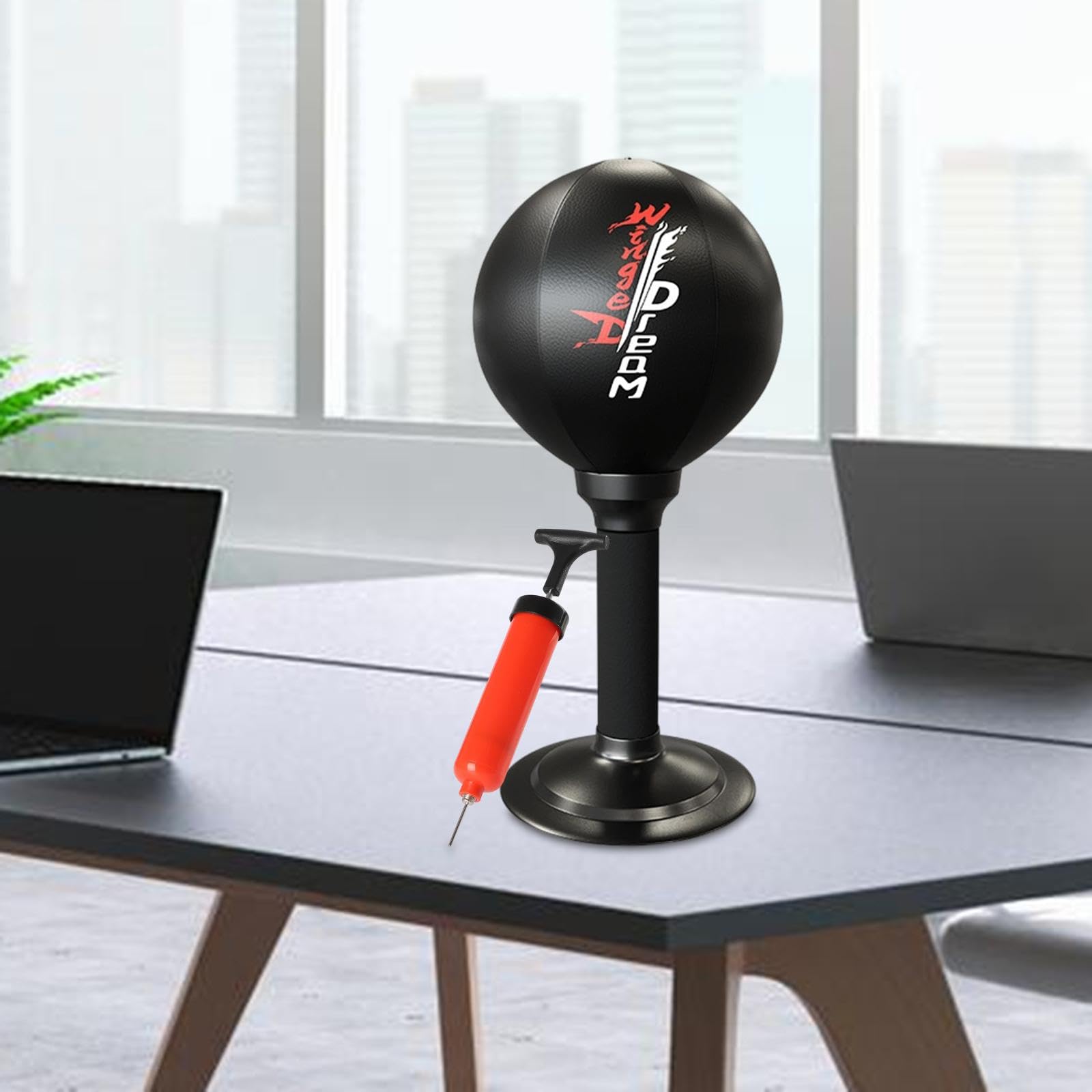 Punching Ball da Tavolo Ventosa Stabile Borsa Boxe Scrivania Giocattolo Scherzo Allenamento Ufficio Bambini Adulti Adatto per Regalo Casa 18cmx35cm