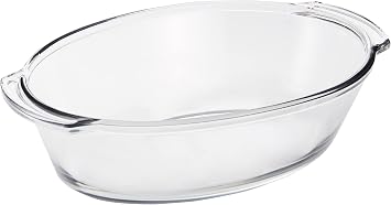 Anchor Hocking Oven Basics 4-Quart Oval Roaster Baking Dish, Crystal, Set of 1