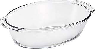 Oven Basics 4-Quart Oval Roaster Baking Dish, Crystal, Set of 1