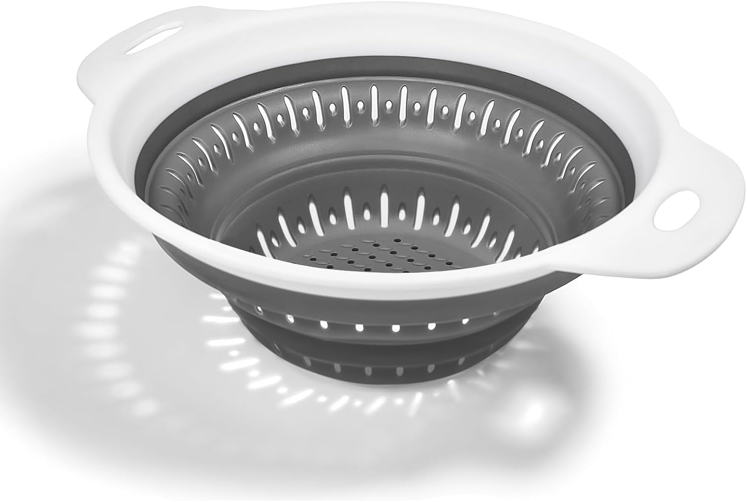 Collapsible Colander with Handle,BPA Free Silicone Colanders & Food Strainers with Plastic
