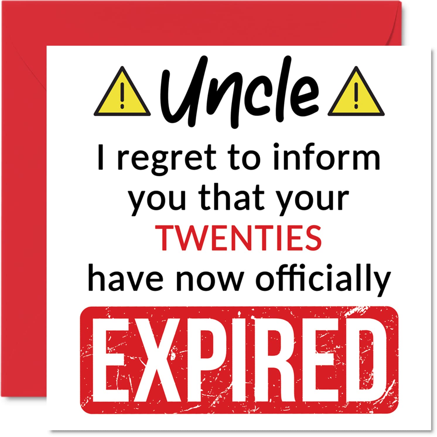 Funny 30th Birthday Cards for Uncle - Your Twenties Have Expired - Happy Birthday Card for Uncle from Nephew Niece, 145mm Banter Joke Humour Bday Greeting Cards Gift