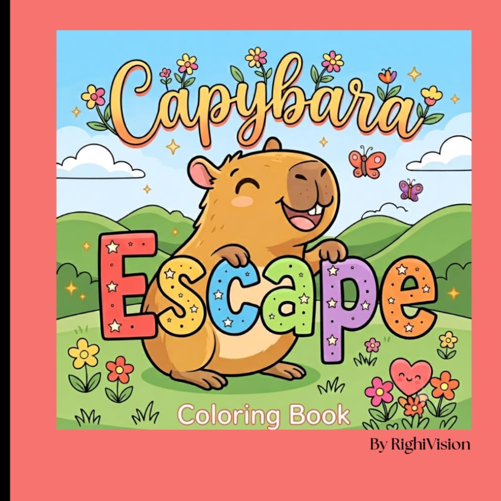 Capybara Escape Coloring Book: Bold & Easy Coloring Book for Kids Ages 3–8 Featuring Cute Capybaras, Simple Nature Scenes and Fun Little Adventures (Escape Kids)