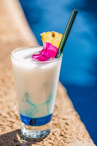 Miniatura 2 de Hummingbird Glass Straws Havana Heat Straight - Paquete de 4 popotes reutilizables con cepillo de limpieza