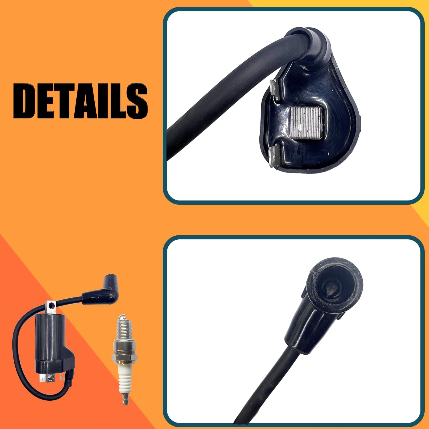 Ignition Coil &Spark Plug Fit for John Deere F932 Mower 2020 2030 Gator F912 322 1420,QINLANAP Replaces Part No. AM876075