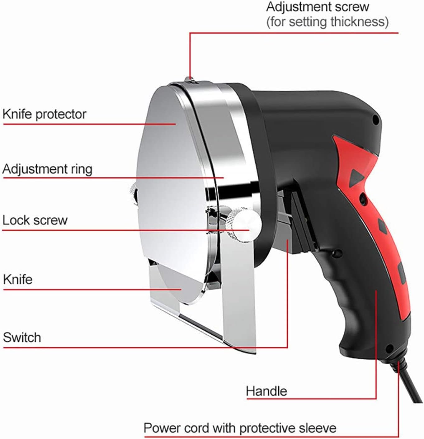 80w Electric Knife, Electric Kebab for Cutting Turkish Kebab Lamb Turkey,Black