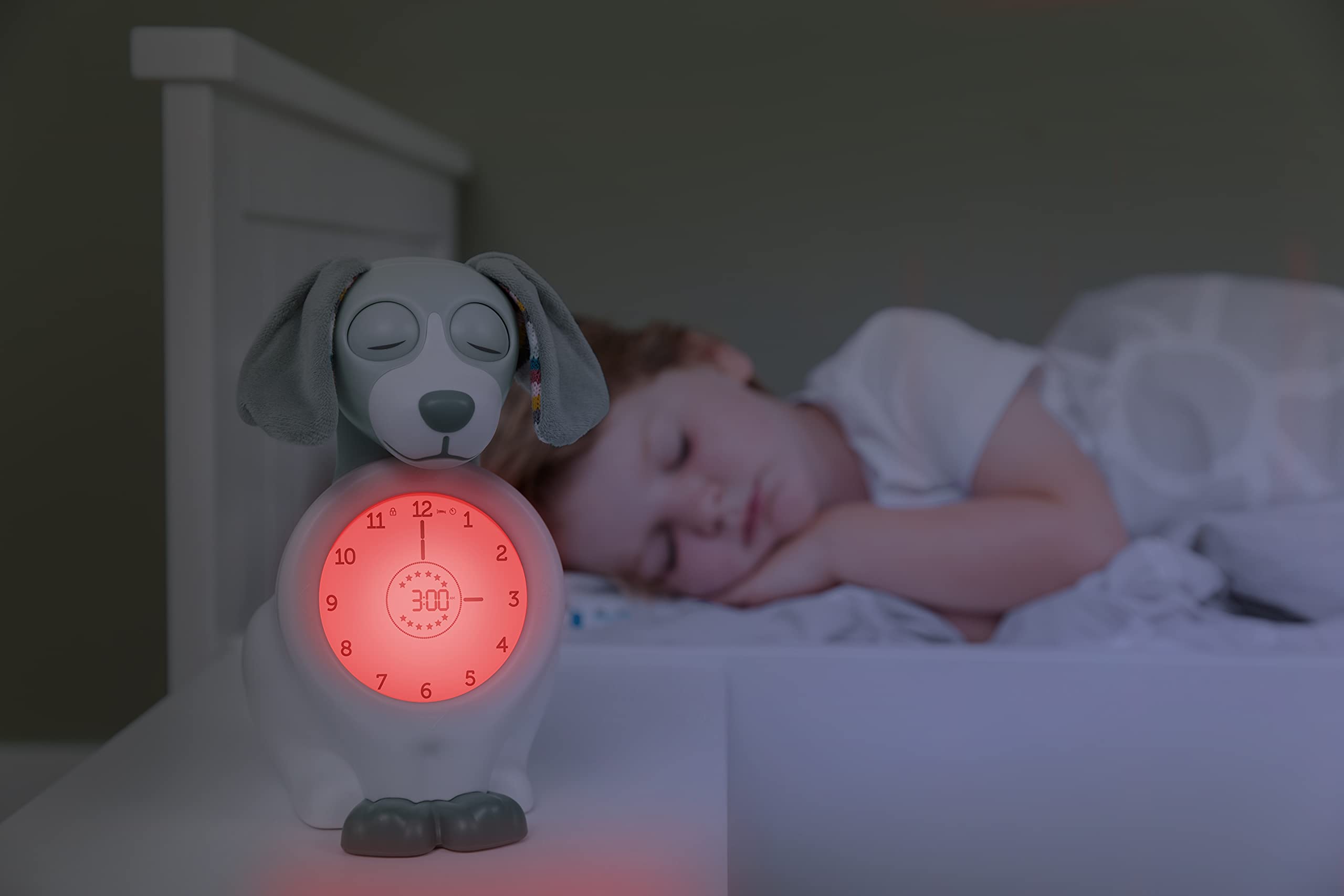 ZAZU Kids Davy Dog – pedagogiczny budzik i trener snu dla dzieci, budzik LED dla dzieci, inteligentny sen i budzenie się, dziewczynki i chłopcy (zielony)