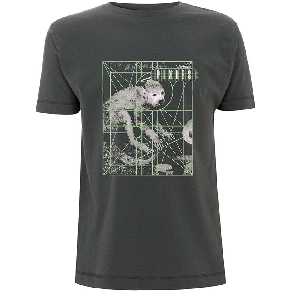 Men's Monkey Grid Charcoal T-Shirt Dark Grey