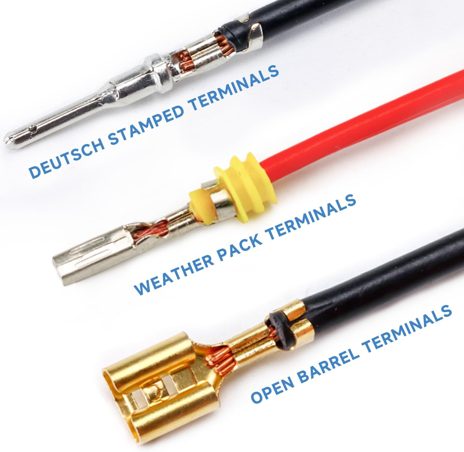 Weather Pack Crimper & Metri Pack Crimping Tool for 0.3–2.0mm² (22–14 AWG) Open Barrel & Sealed Terminals – Fits Deutsch DT/DTM, Waterproof Connector– Dual Cavity Connector Crimper YEJ-032BO