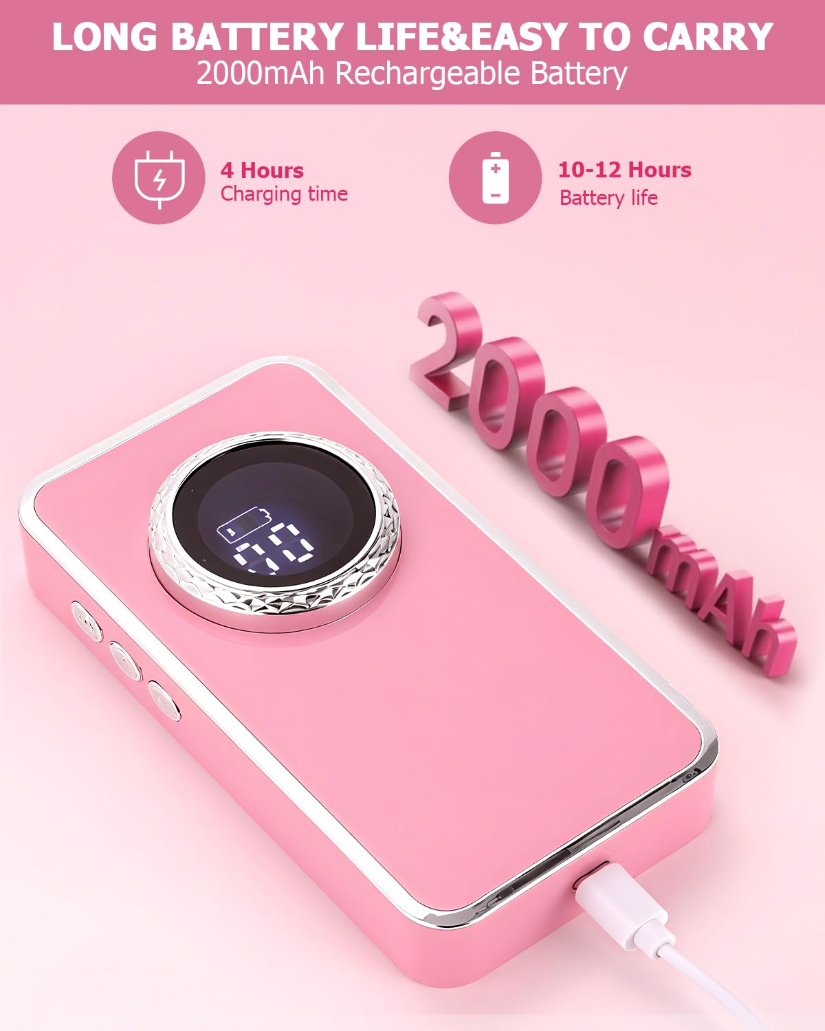 Torno para Uñas Profesional 50000RPM,Taladro Eléctrico para Uñas Profesional,Lima Electrica Uñas,Kit de Lima Portátil para Uñas de Gel con Pantalla LED para Hogar y Salón