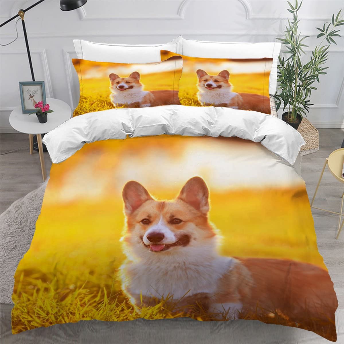 Small Double Duvet Cover Set and Pillowcases Koki dog pet dog Dog Bedding Soft Microfiber Double Size Bedding Set with Zipper Closure Bedding 3 Pieces — image 1