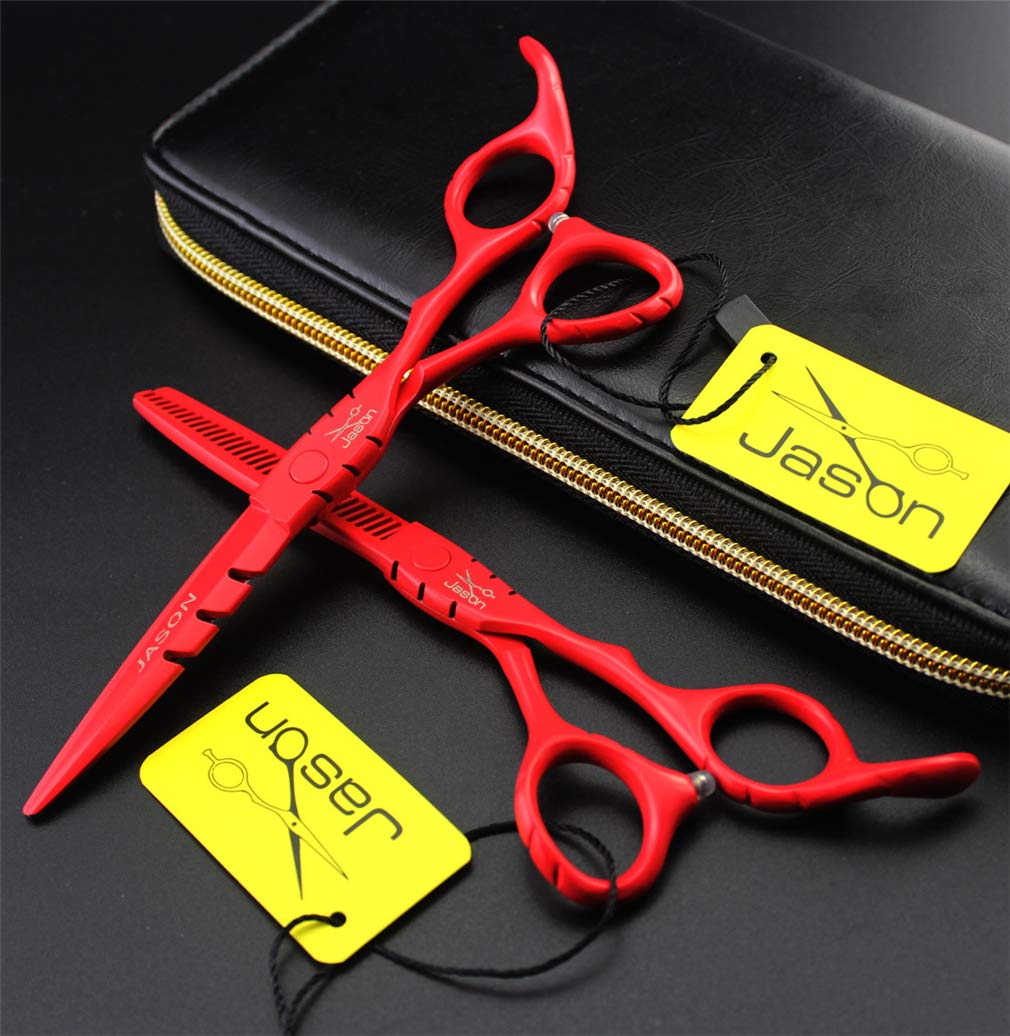 5.5/6.0 Zoll Profi Friseurschere Set japanischen Edelstahl Bartscheren Ausdünnung Schere Männer Frauen Haar Home Use Barber,6.0