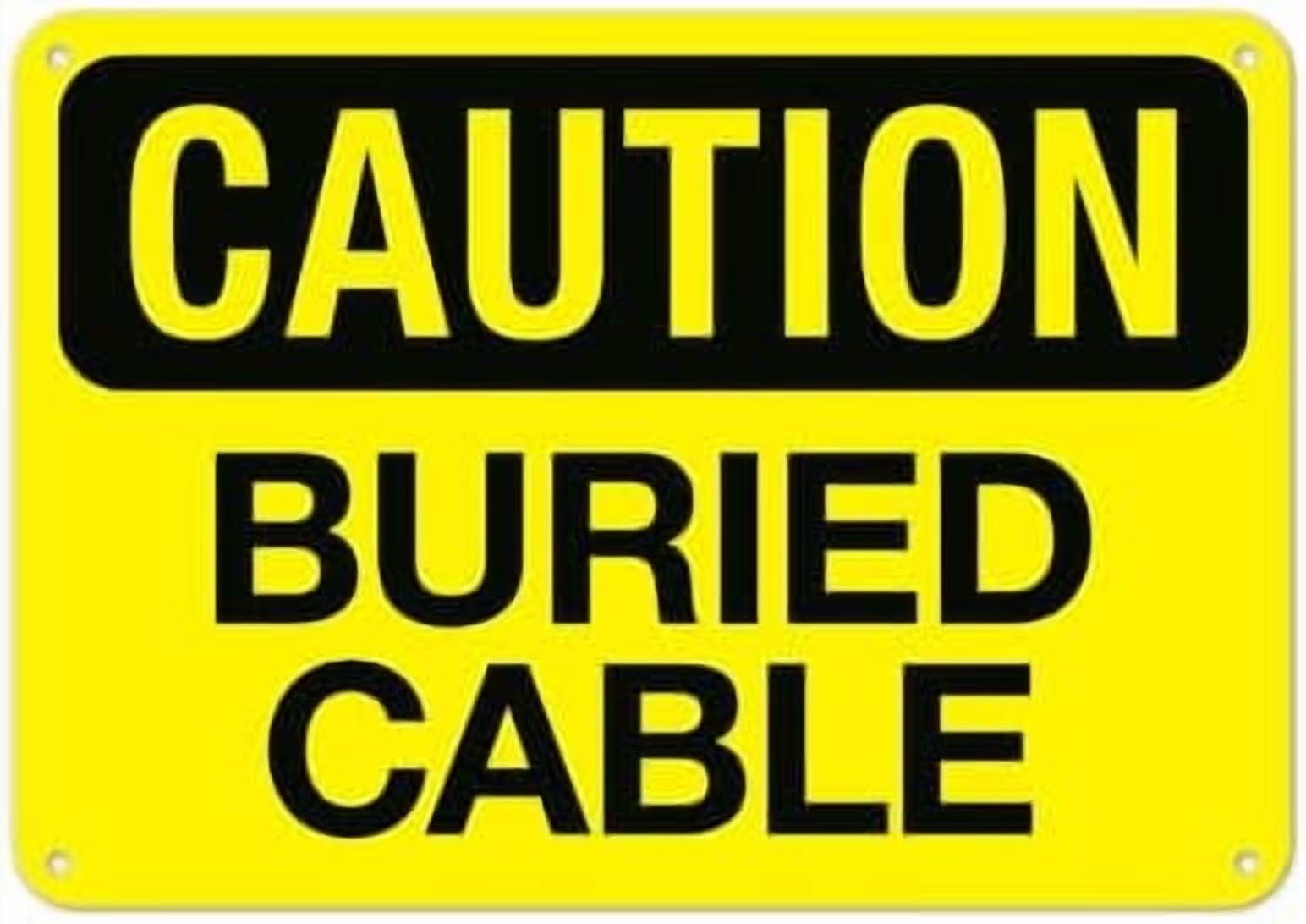 (2-Pack) Metal Tin Sign Buried Cable OSHA Facility Signs NO.12952 Sign 8x12 Inch - Clear Warning for Home & Use