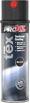 ProXL ProTex Black Coat Texture Spray - 500 ml | Premium Textured Dark Coating | Ideal Look For Car Bumper & Trim Repairs | With Dual Nozzle System | Achieve a Course & Fine Finish