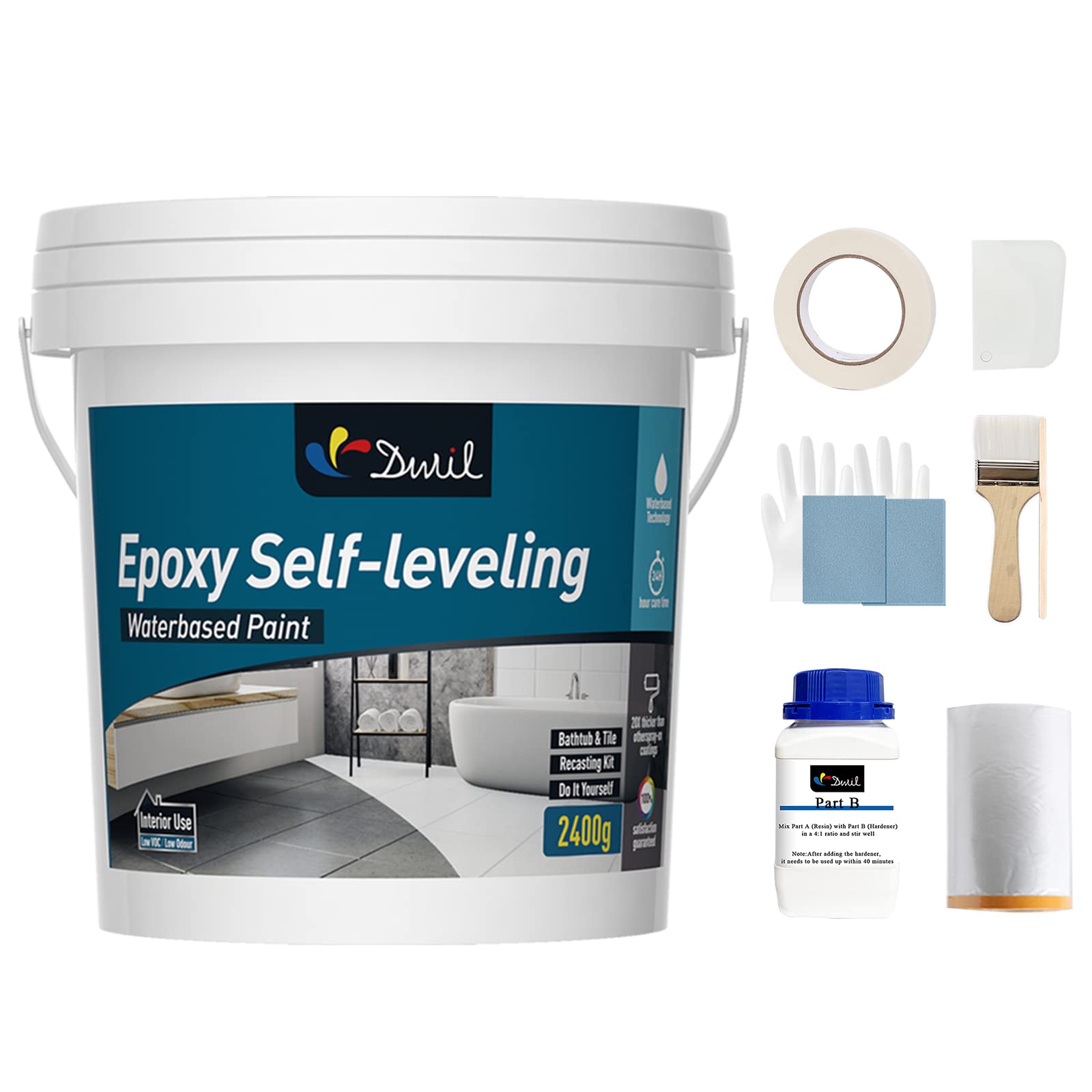 Buy DWIL EpoxyShield Bathtub Refinishing Kit 2K Epoxy Bath Tub Paint