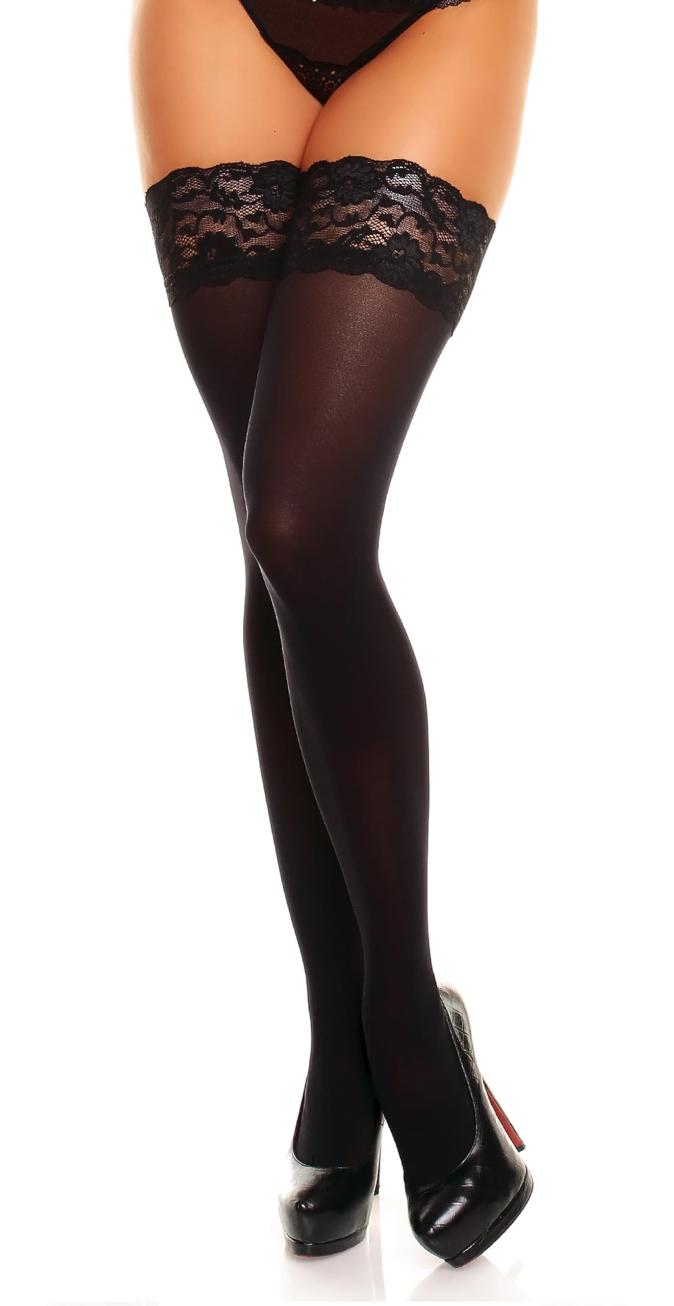 GLAMORY Women's Glamory Micro 60 60 DEN Matt Fine Hold-Up Stockings, Black (Schwarz), XXXX-Large