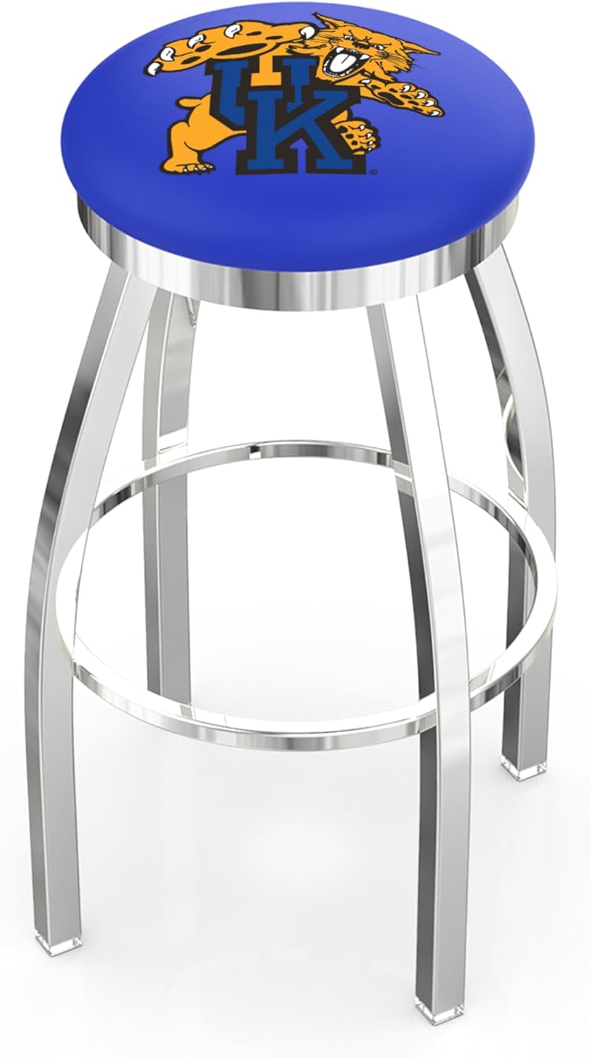 25" L8C2C - Chrome Kentucky Wildcat Swivel Bar Stool with Accent Ring by Holland Bar Stool Company