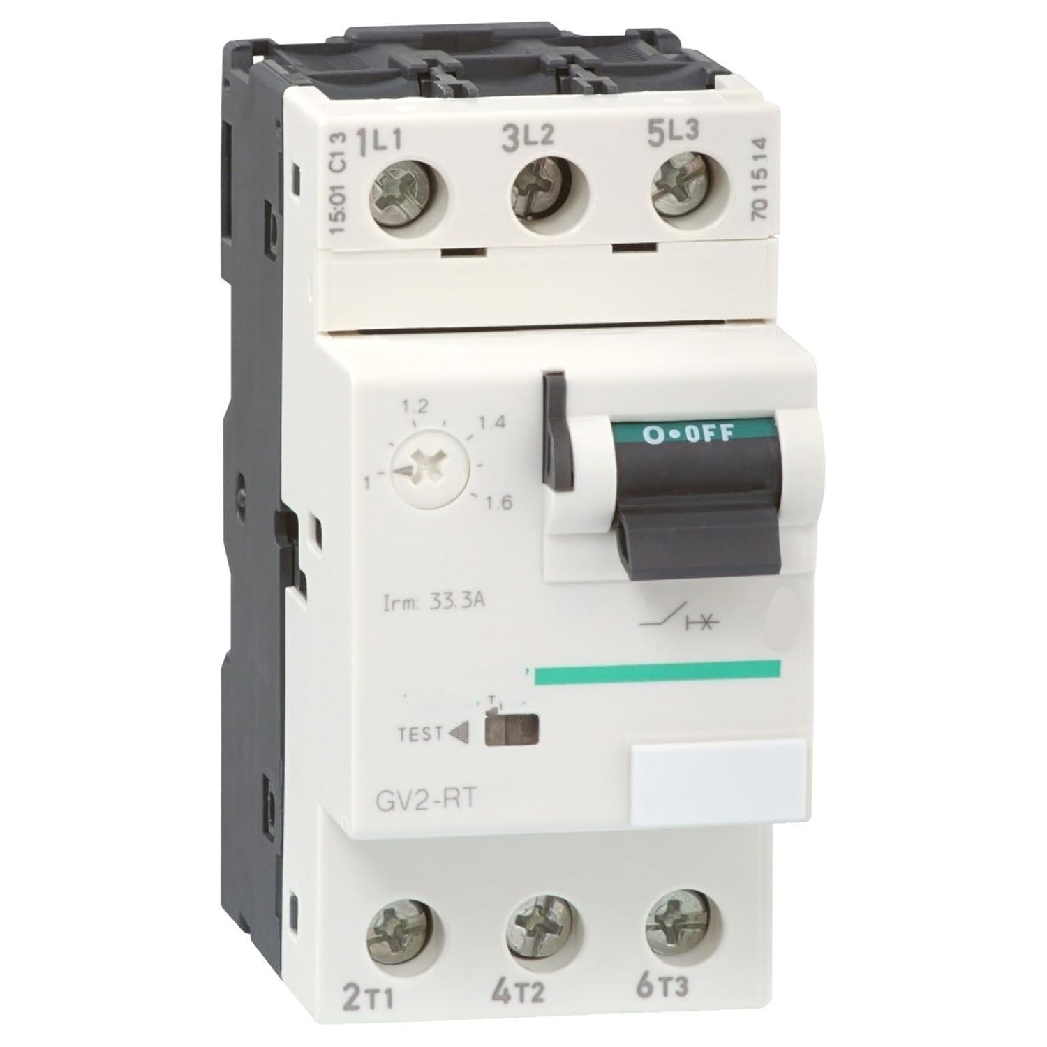 GV2-RT03 GV2RT03 Motor Circuit Breaker, GV2, 3P, 0.25-0.4 A, Thermal Magnetic, Screw clamp terminals