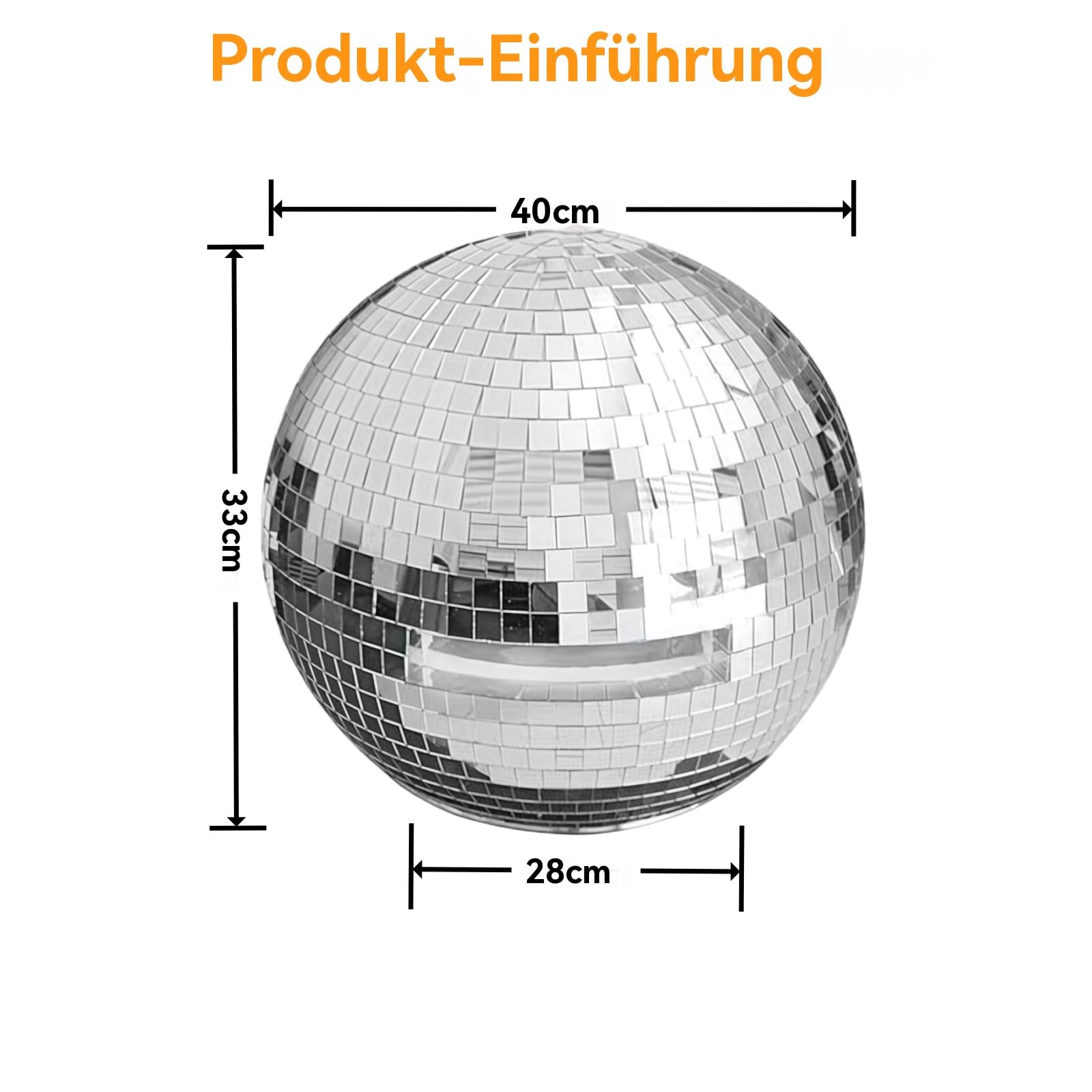 15.7in Discokugel Helm voll mit Spiegeln, Disco Kugel Helm reflektiert Licht, Discokugel Hut lässt dich in Bars und Clubs ins Blickfeld rücken