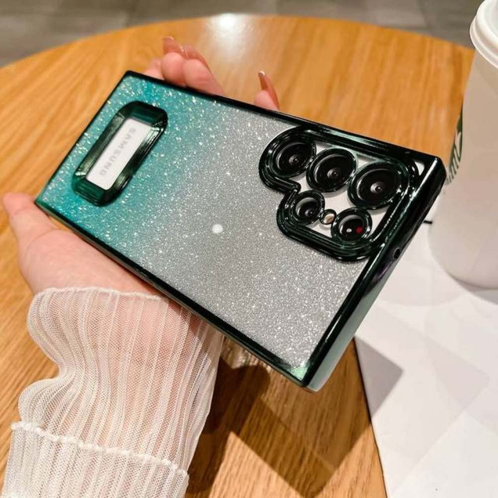 Coque de téléphone silicone pailleté vert pour Samsung Galaxy A23 5G