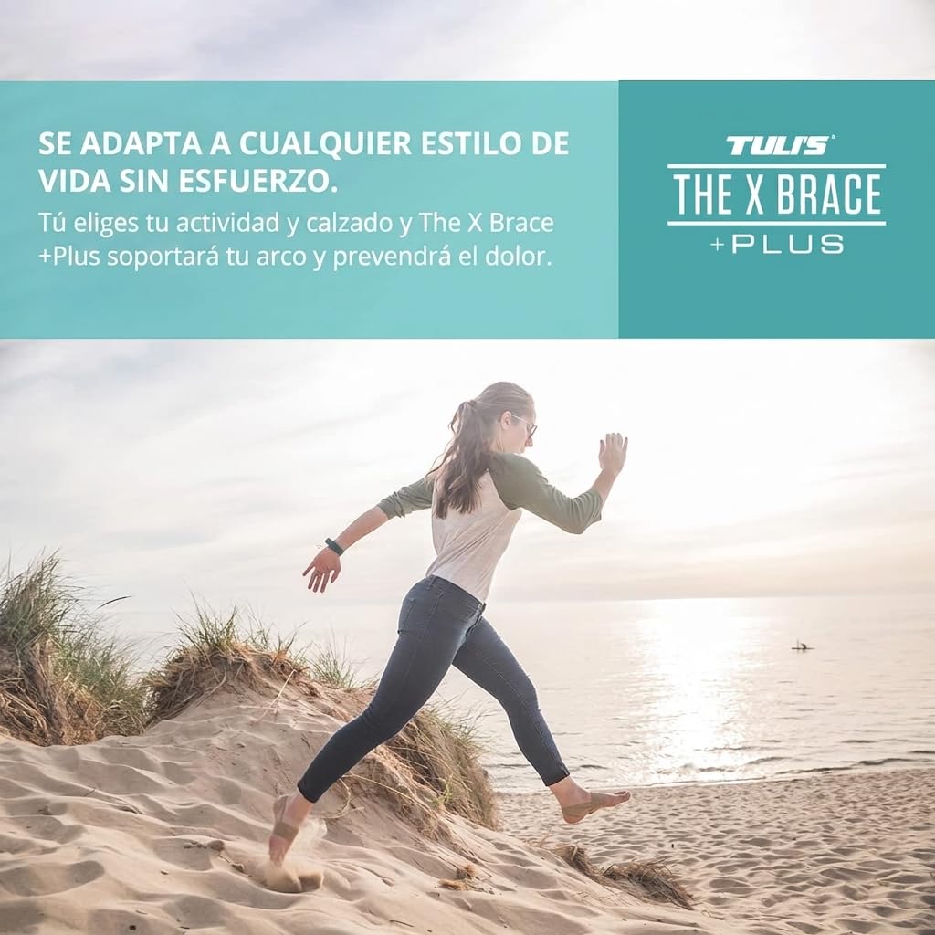 Tuli's X Brace Plus Tobillera de compresión Grande, 1 Par | Reforzada en X, para soporte del arco plantar & molestia del talón, perfil bajo para deporte