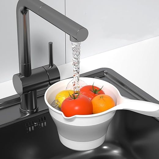 Qlh Enterprise Collapsible Plastic Water Ladle Folding for Bath Soaking Cleaning, Portable Water Pourer Dipper Spoon for Camping Travel Small Shower Bucket Basin