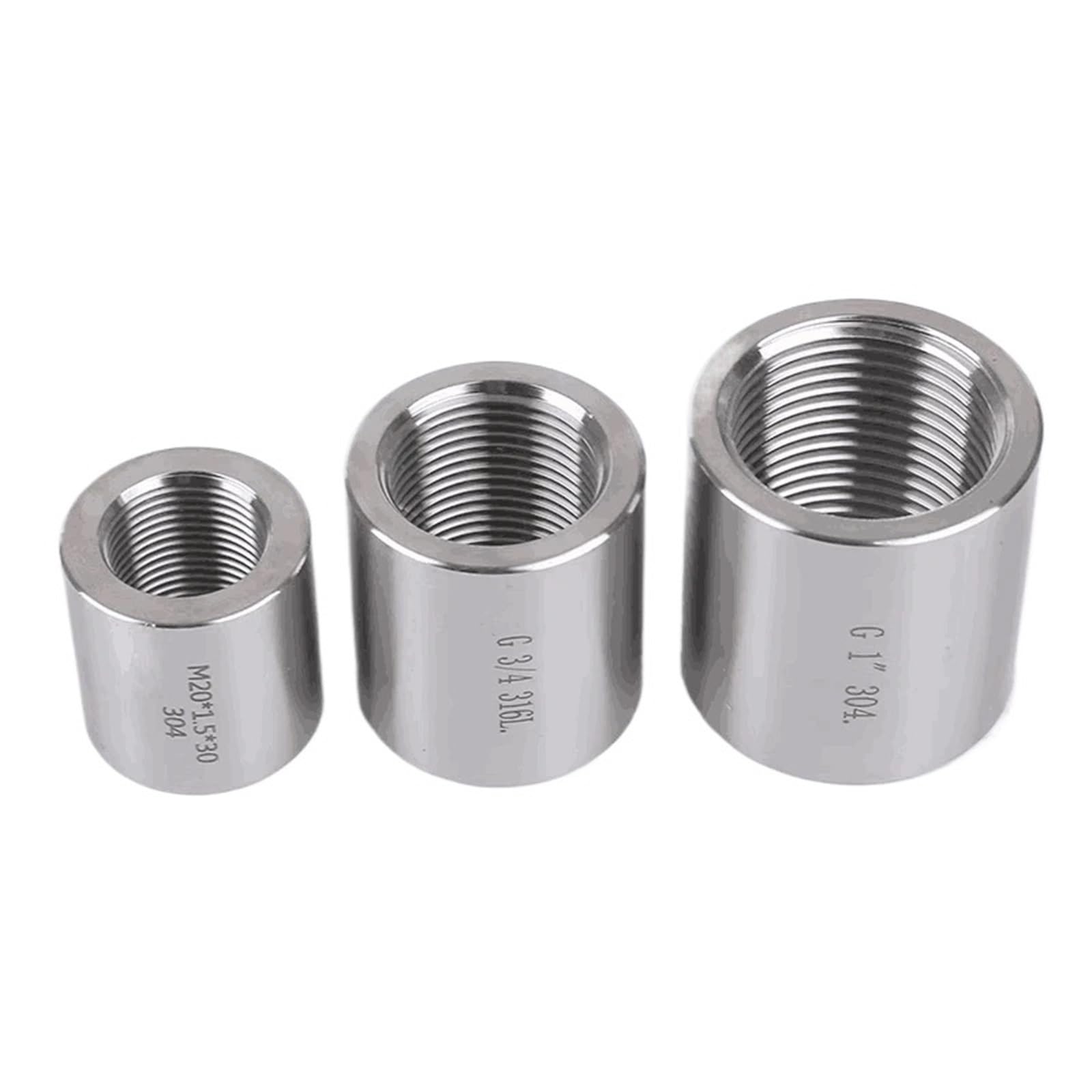 RUAJOGYNVM 1/4" 3/8" 1/2" 3/4" 1" 1-1/4" NPT Female Thread 316 Stainless Steel High Pressure Rounding Socket Pipe Fitting Connector(316SS-BSP3I8) RUAJOGYNVM