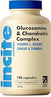 Glucosamine and Chondroitin High Strength Complex with MSM, Vitamin C, Ginger, Rosehip & Turmeric - 120 Premium Capsules Joint Care Supplements Made in The UK