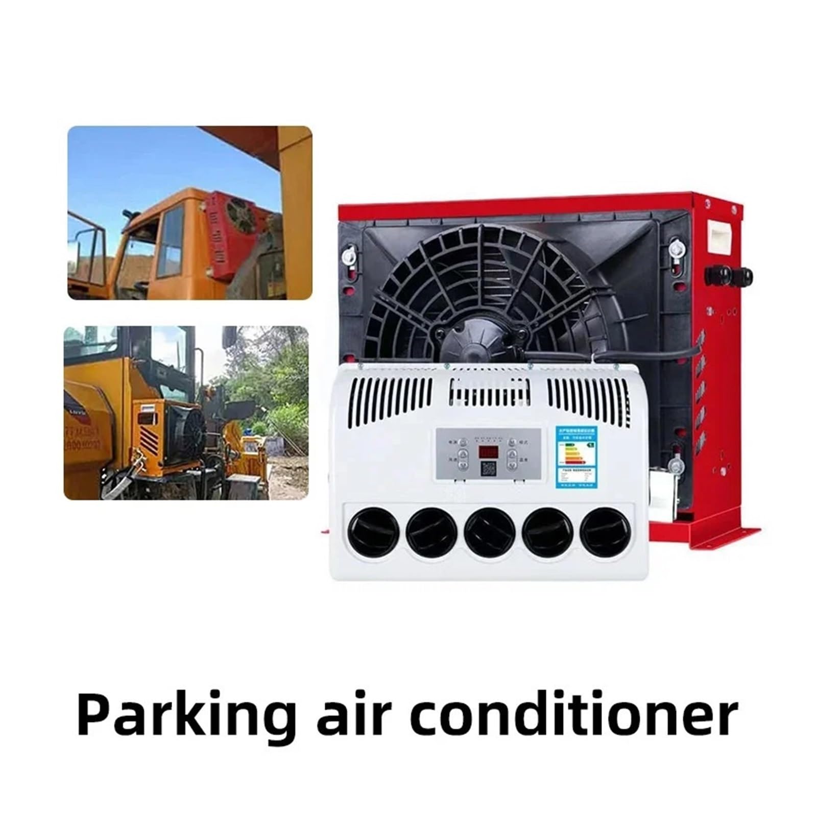 Aire Acondicionado For Estacionamiento De Camiones Grandes, 24V, 12V, Refrigerador Montado En Coche, Modificación Carga Camión, Inteligente Frecuencia Variable RefrigeracióN Potente(24V Yellow)
