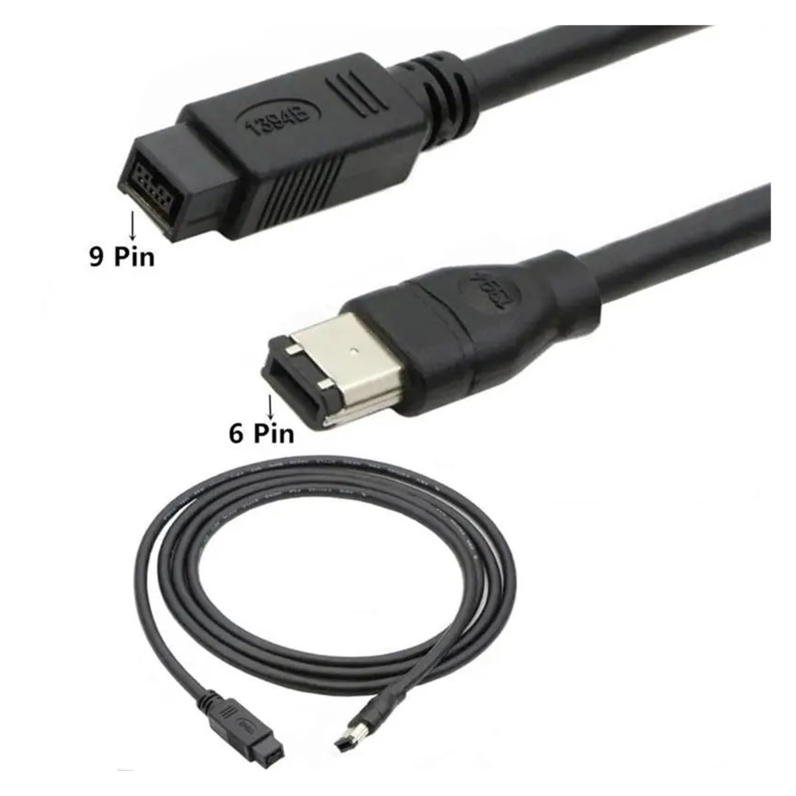 Cavo adattatore Firewire IEEE 1394 da 6 pin a 9 pin pl-ug per collegare stampanti, scanner, hard disk (4,5 m)