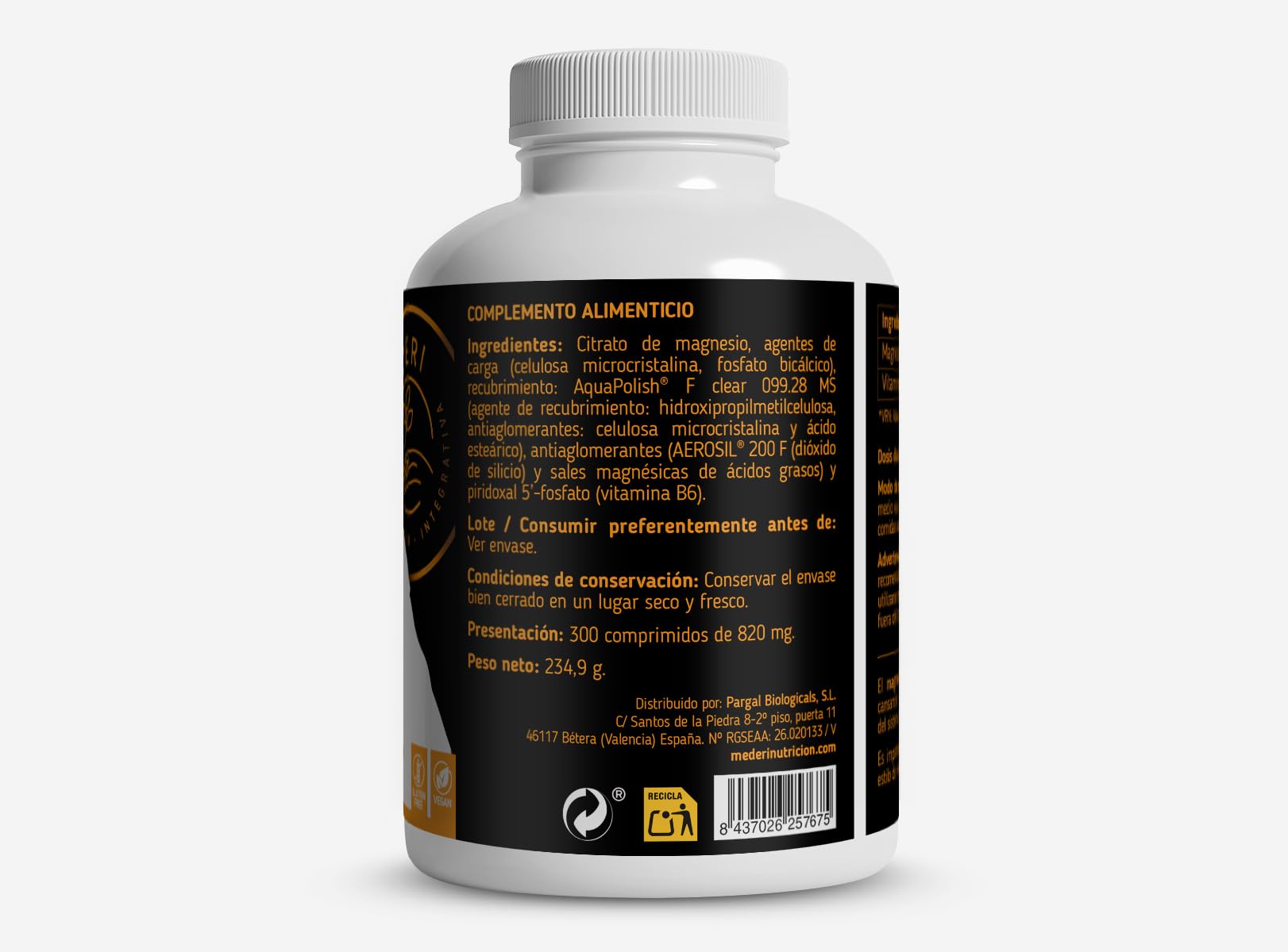 Citrameder B6 plus Méderi 300 comprimidos magnesio y vitamina B6 recuperación muscular y salud ósea