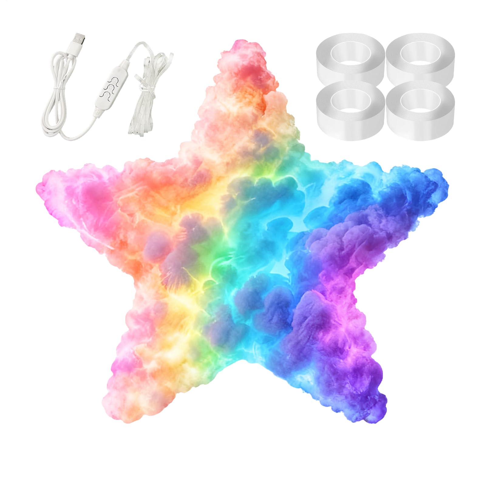 Cloud Rain Lightns Kit, 3D Thundercloud LED Light, USB Atmosphere DIY Creative Thundercloud Lamp, Music Sy-nc Cloud Lamp, for Bedroom Gaming Room Party