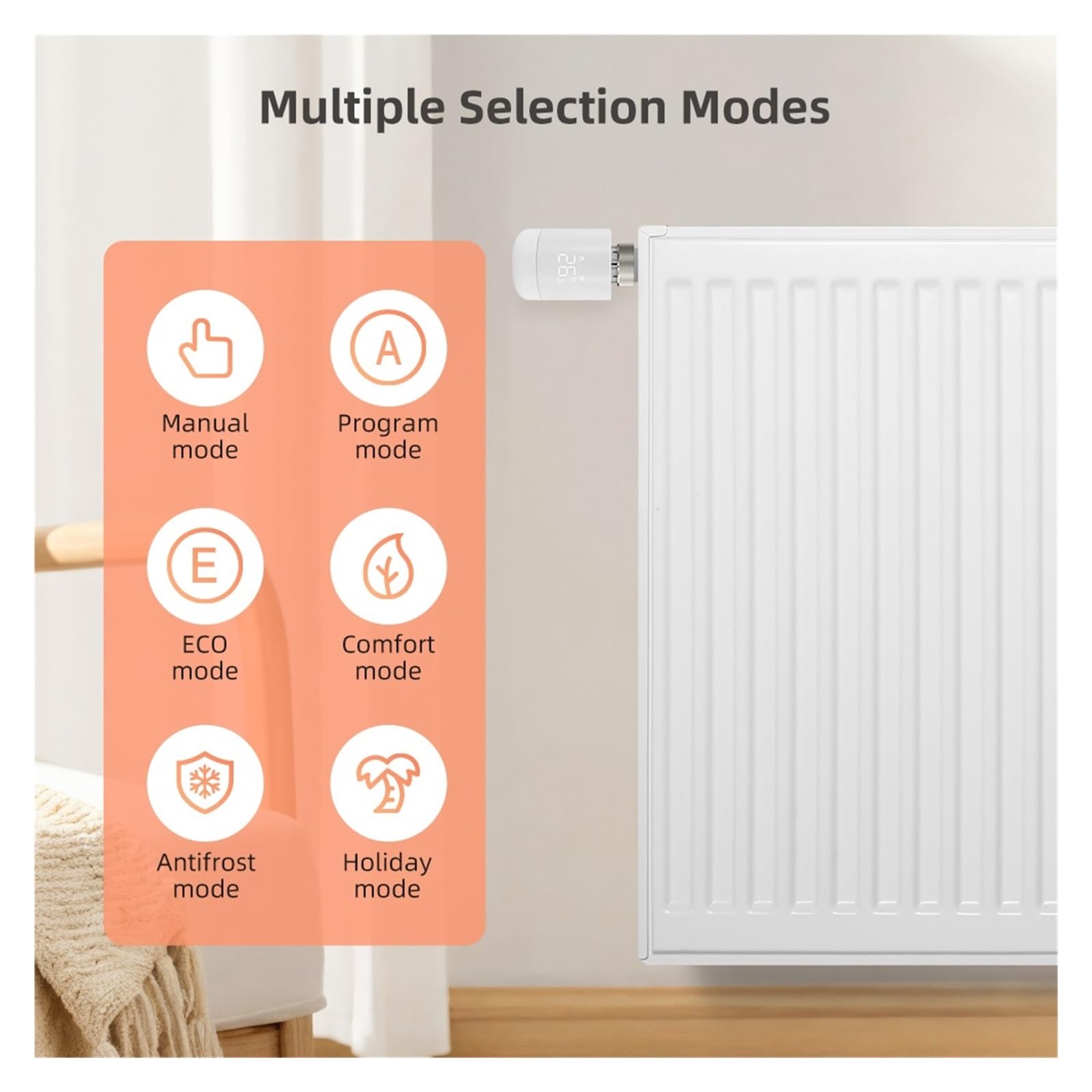 Zawór Termostatyczny Grzejnikowy Tuya Zigbee TRV, Regulator Temperatury Do(6PC)
