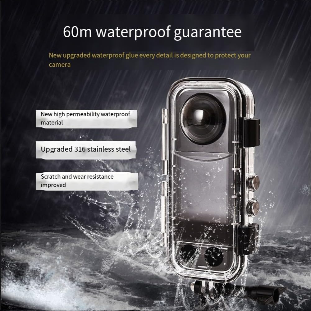 HpLive Unterwasser Schutzgehäuse für Insta 360 X4 Kamera 40M Tauchgehäuse mit Gehärtetem Glas für Tieftauchen