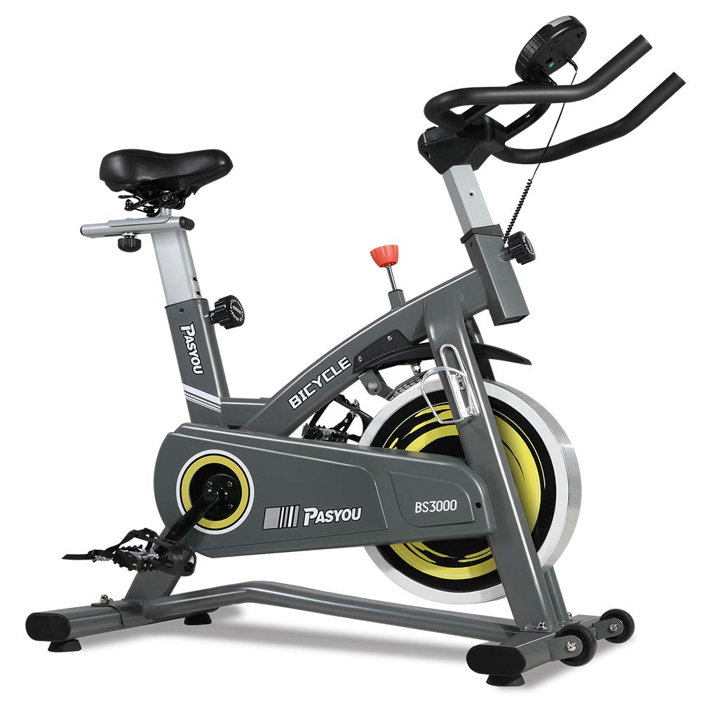 PASYOU Belt Drive Indoor Cycling Bike Stationary Cycle Bike, Exercise Bike with Magnetic Resistance for Home Cardio Workout Bike Training