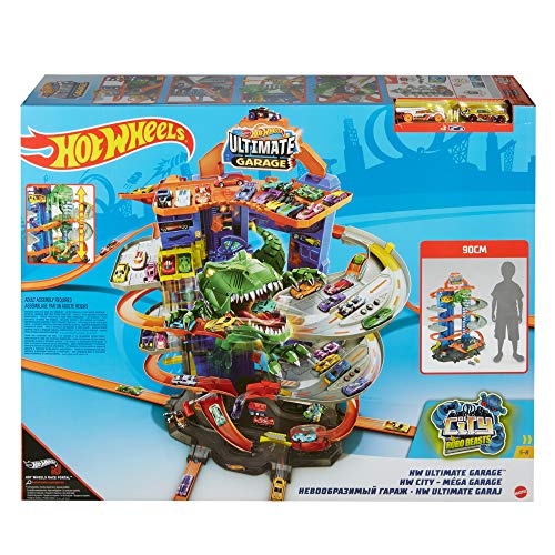 Hot Wheels Ultimate Garage, garaje y pista para coches de juguete (Mattel GJL14)