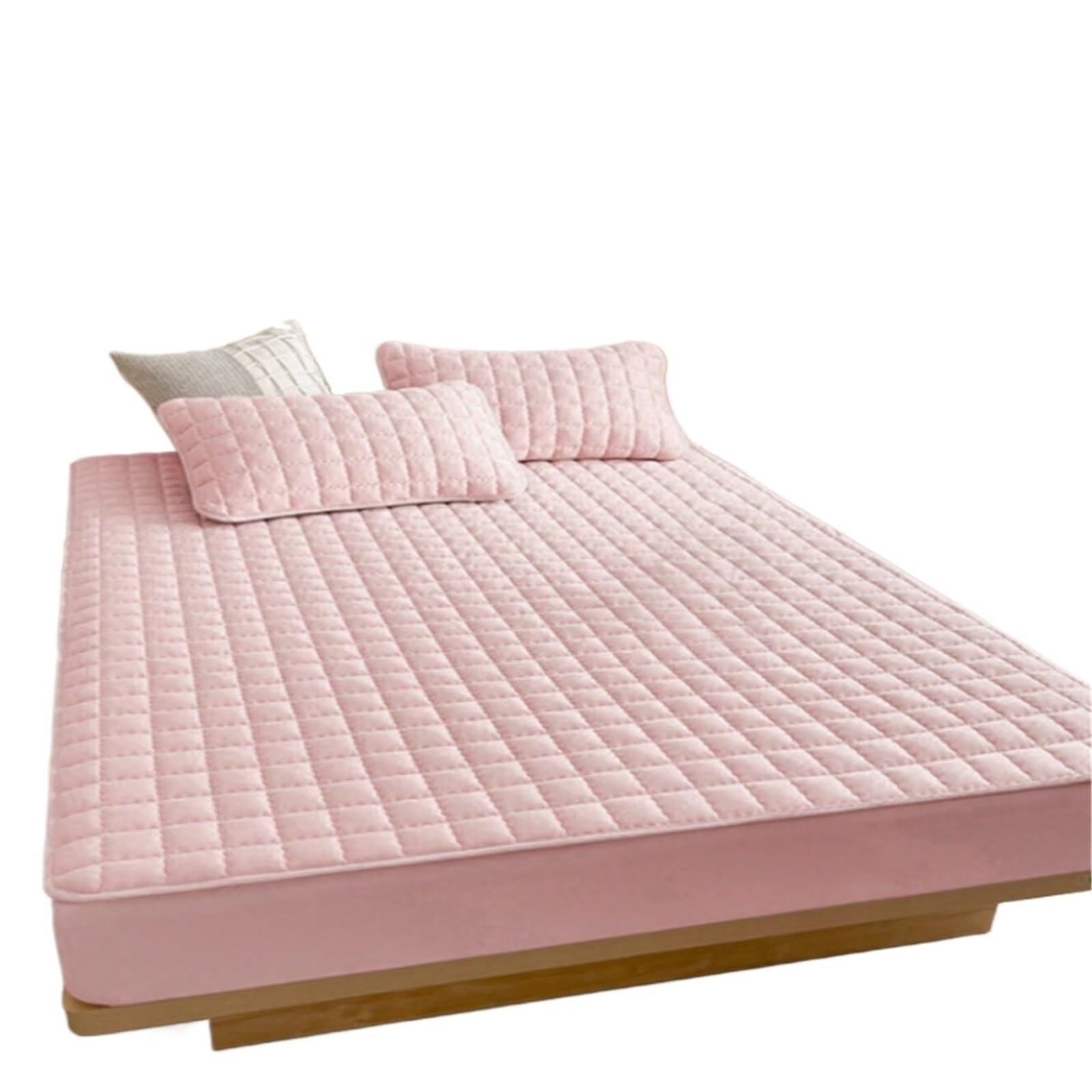 1 Funda de colchón, Protector Color sólido, Integral for un sueño cómodo sin Almohada para ColchóN(Pink,152x203cm)