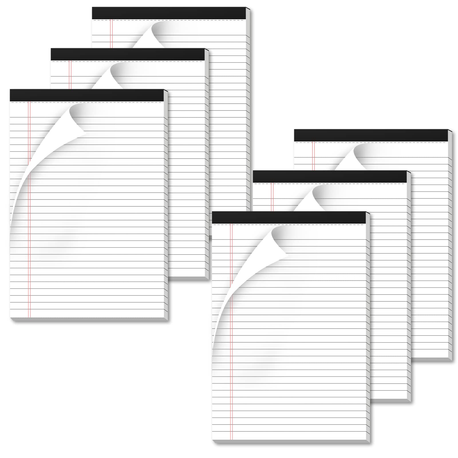 Legal Pads 6 Pack of Note Pads 6 x 9 Inch Notepad 21lb Thick Paper Legal Pad 30