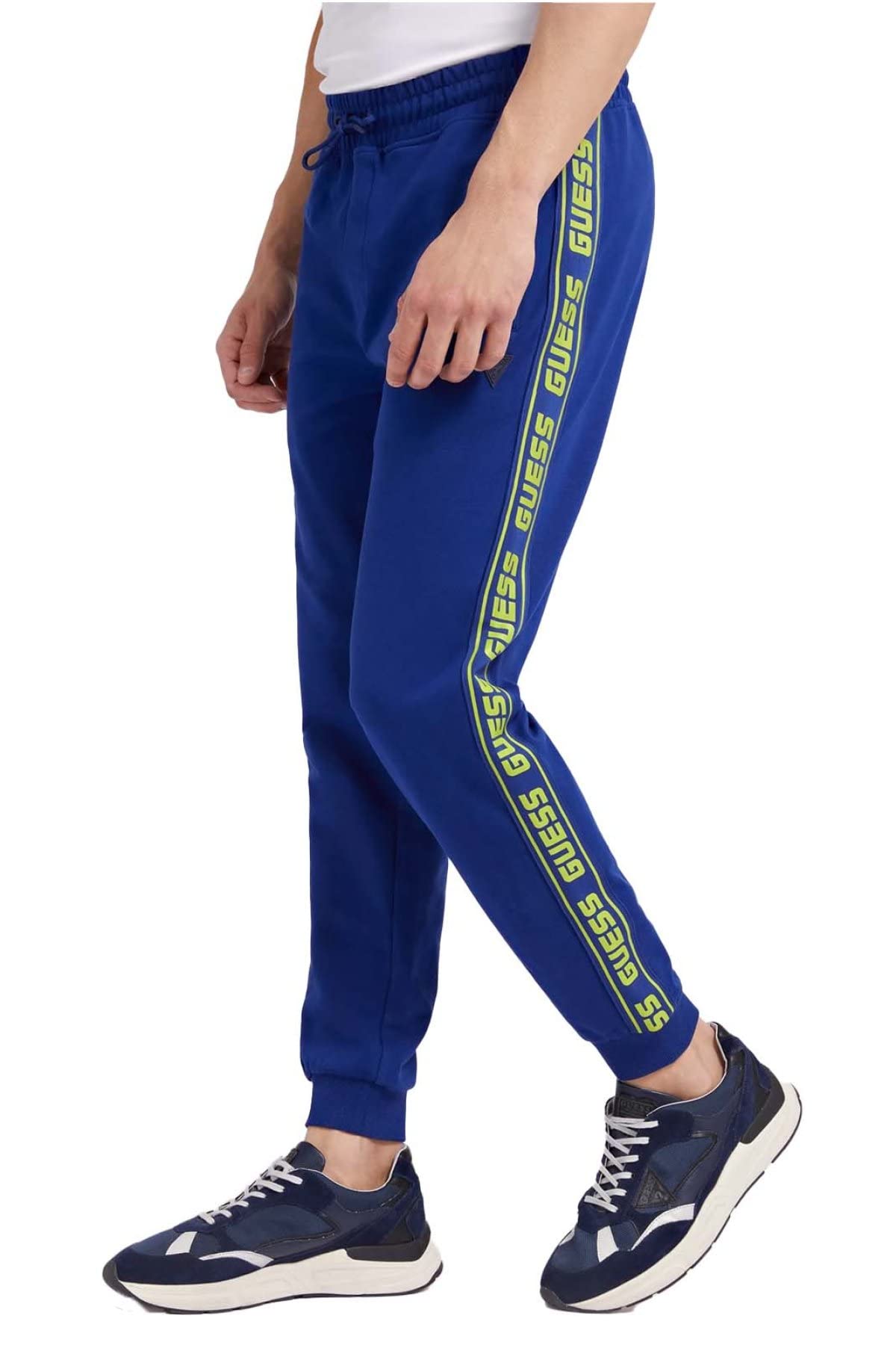 GUESS Męskie joggery z logo Eco Arlo, Ogórecznik Blu, L
