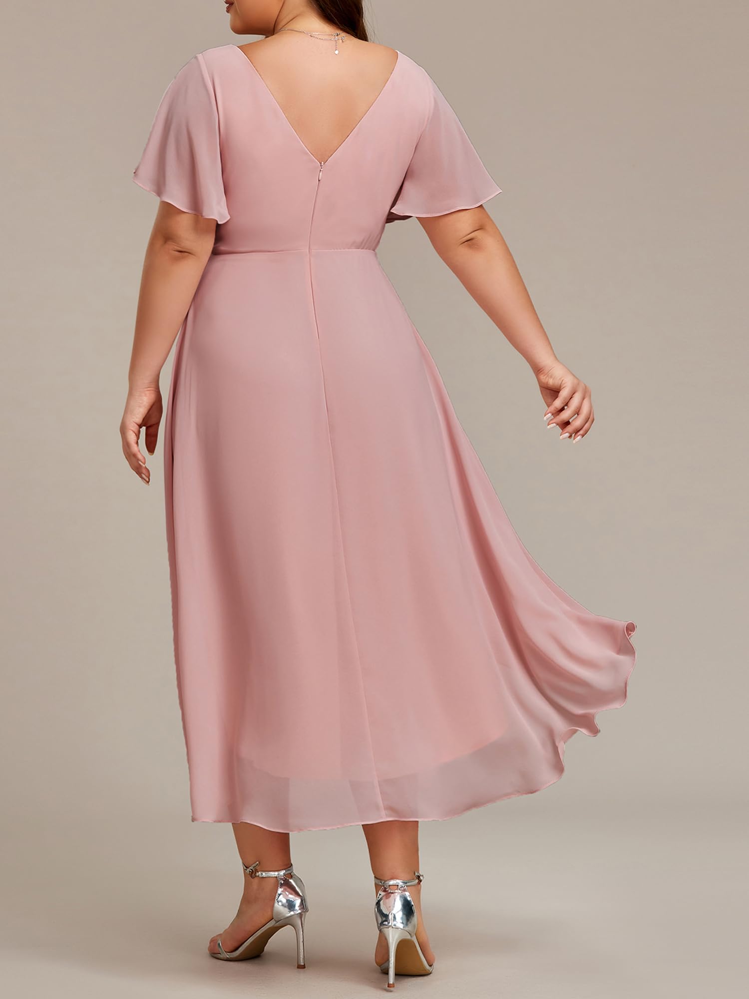 Ever-Pretty Plus Abiti da sposa da cocktail da donna High Low Plus Size