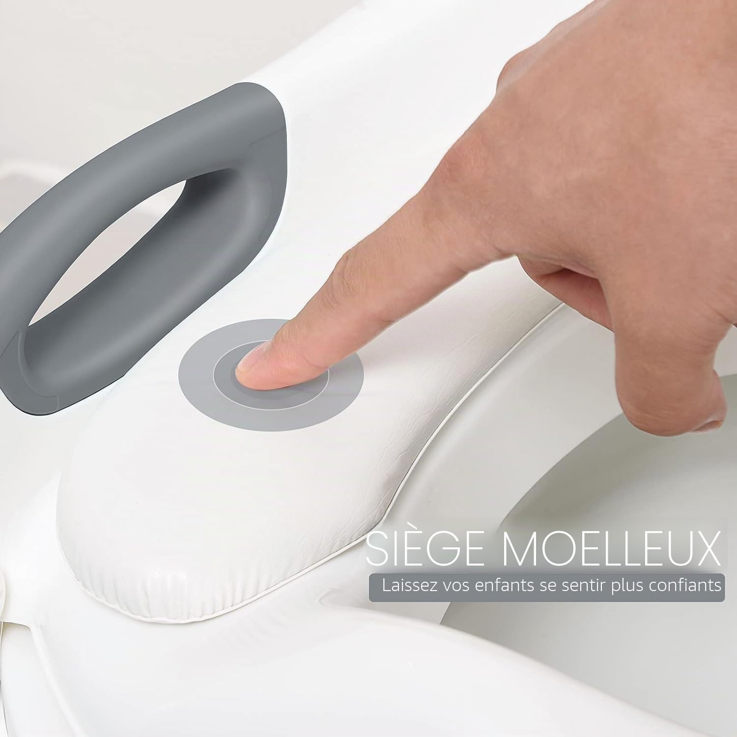 Mkitnvy Reducteur Toilette Enfant, Réducteur WC avec Marches, siège de toilette réglable avec rembourrage en PU, anti-éclaboussures et antidérapant, pour garçons et filles bébé