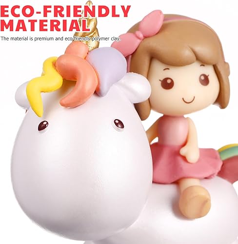 Miniatura 9 de Toyvian Decoración de pastel de unicornio de dibujos animados, figura de resina, decoración de pastel de unicornio para niña, decoración de fiesta