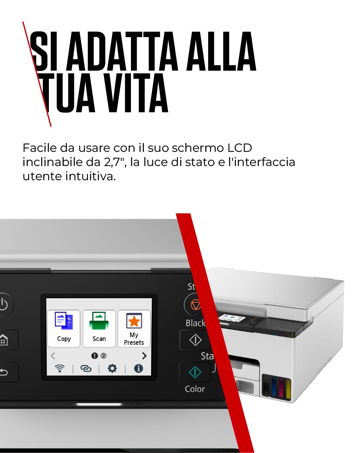 Canon Stampante WiFi per Casa e Ufficio MAXIFY GX1050 - Stampante Multifunzione MegaTank con Scanner e Fotocopiatrice per Casa | Connettività WiFi, Ethernet e USB